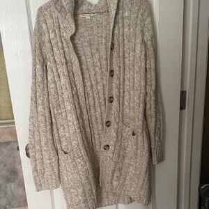 Caslon Textured Knit Cardigan - Beige